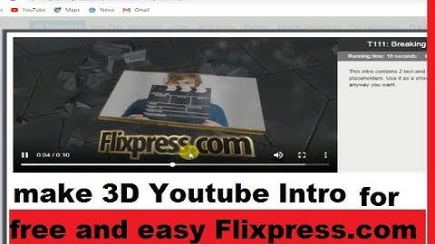 How to make 3D Youtube Intro free and easy | Flixpress.com