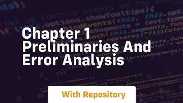chapter 1 preliminaries and error analysis
