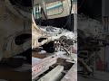 [追突事故修理] 荒引き作業 バキバキいってる😱 レオ蔵自動車鈑金塗装　#shorts