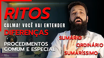 Qual a diferença entre procedimento ordinário sumário e sumaríssimo?