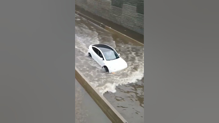 Tesla Model Y tries its hand at boating in flood waters.