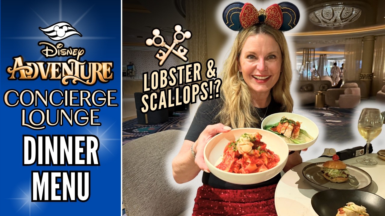 ADVENTURE Concierge Lounge DINNER Menu | Luxury Travel | Singapore | Menu Preview | Disney Cruise