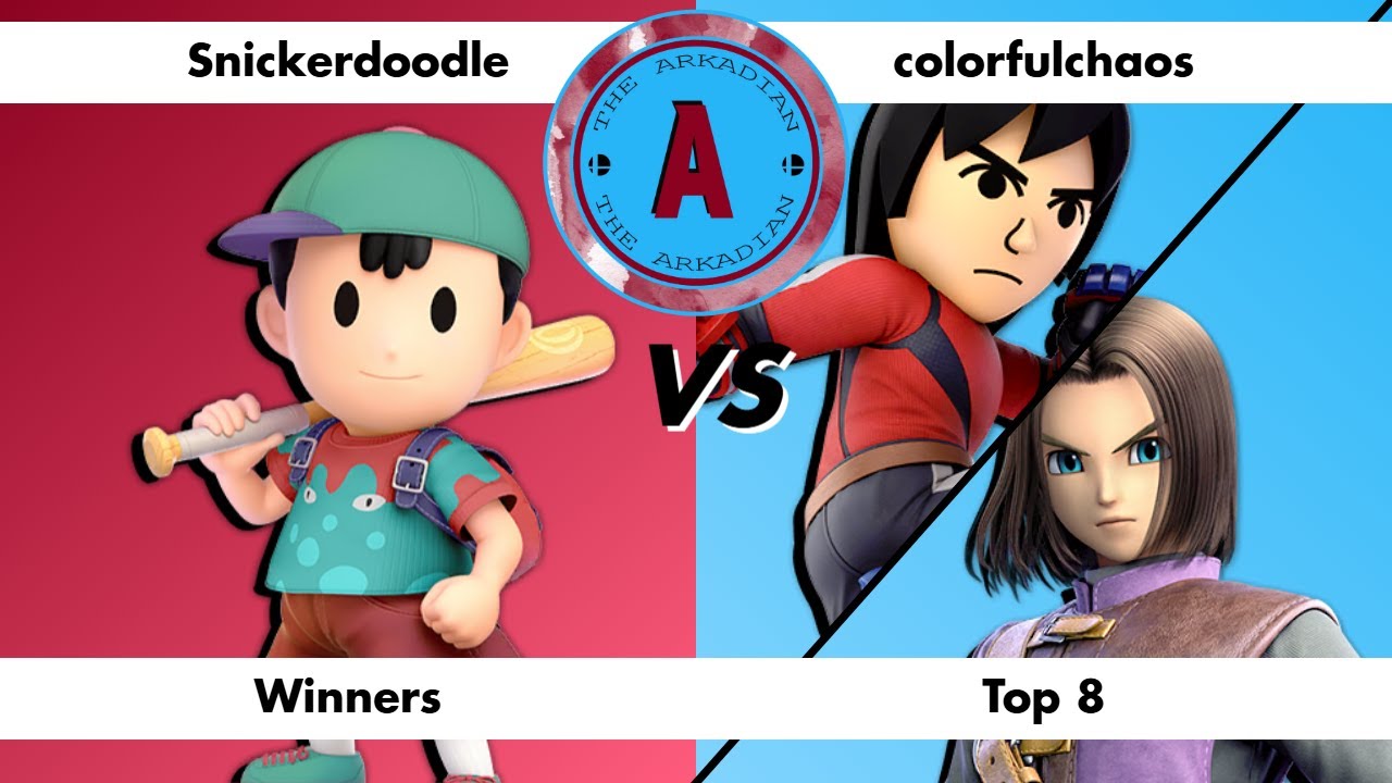 The ARKadian | Top 8 Winners | Snickerdoodle (Ness) vs colorfulchaos (Mii Brawler/Hero)