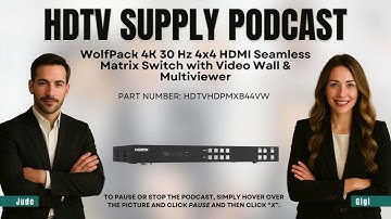 WolfPack 4K 30 Hz 4x4 HDMI Seamless Matrix Switch with Video Wall & Multiviewer