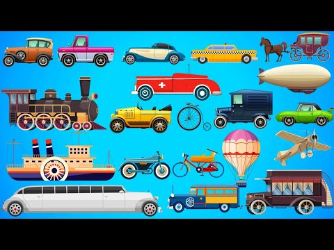 Vintage Vehicles| Classic Car|Airplane|Hot Air Balloon|Bus|Train|Ambulance|Sports car|Jeep|Ship