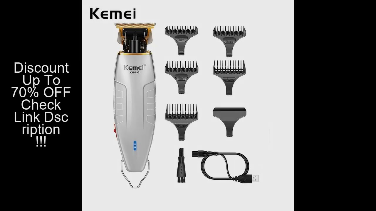 Kemei 1931 Professional Skin Cut Beard Hair Trimmer Dry-shaving Fading Cutter T-Blade Mower for All-