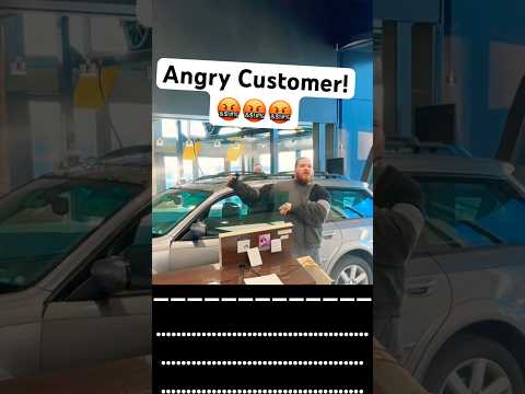Mad customer drives