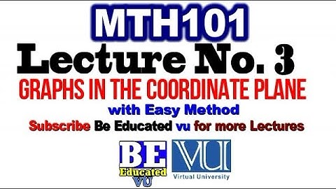 MTH101 Lecture 3 Graphs in the coordinate plane with easy method | Be Educated VU