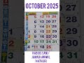October 2025 Calendar: Gregorian & Islamic Dates 📅