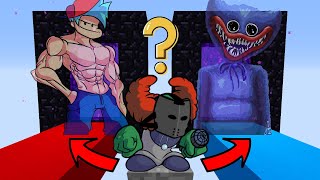 Minecraft Fnf Tricky Do Not Choose The Wrong Portal Boyfriend Or Huggy Wuggy ?