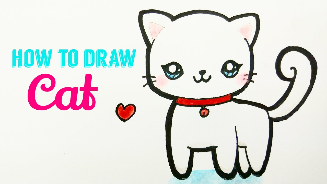 23 Easy Cat Drawing Ideas - How To Draw A Cat Kitten At Cat | Bodaswasuas