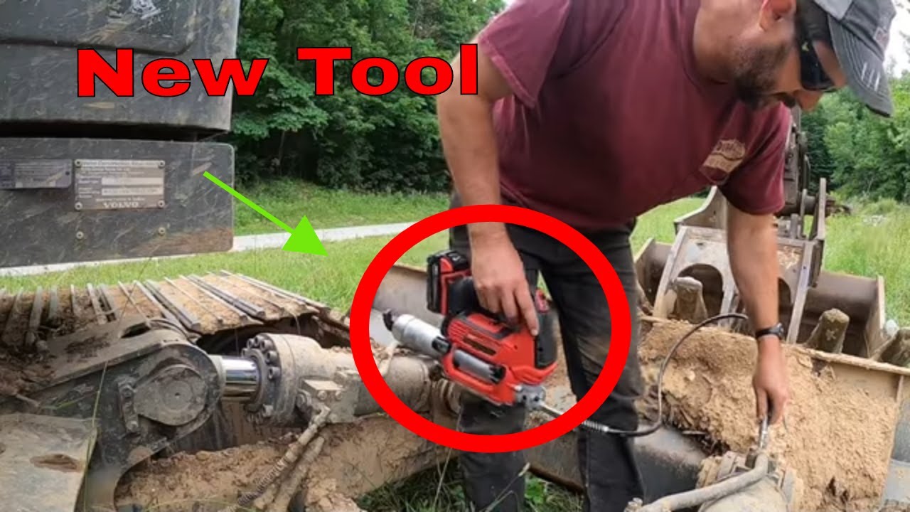 Hauling equipment into the next basement job with the Mack and picked