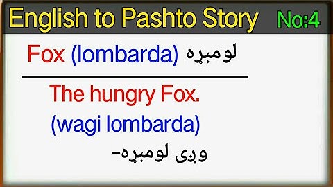 Learn Pashto through story lesson 4 |  learn pashto language | english to pashto learning