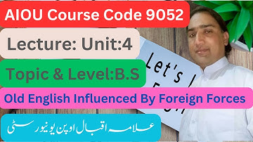 AIOU Course Code 9052: BS English Lecture Unit 4