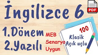 İngilizce 6. Sınıf 1. Dönem 2. Yazılı Açık Uçlu Klasik İngilizce Senaryoya Uygun Pdf