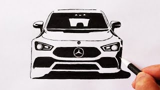 How to draw a Mercedes-Benz