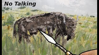 Ep7 - Relaxing Palette Knife Oil Painting - Buffalo