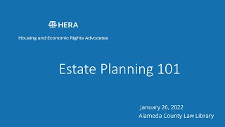 (Archived) Estate Planning 101 in California