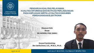 Presentasi Tesis MM FEB UGM - Iksan | MBA Batch 76 Marketing