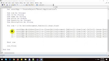 Import Data from Table to MySQL Database with Word VBA