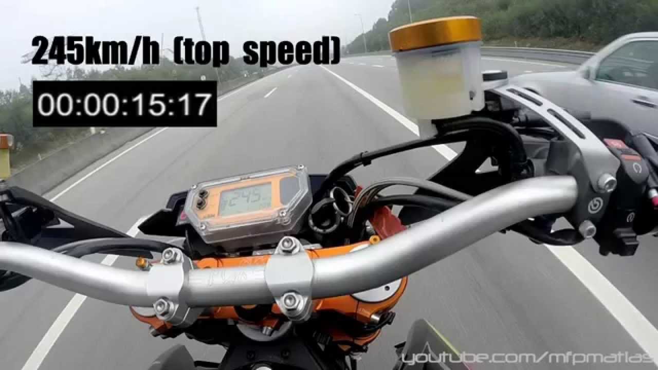 KTM SM Prototype (RC8R) 0-245km/h RUN w/ time counter