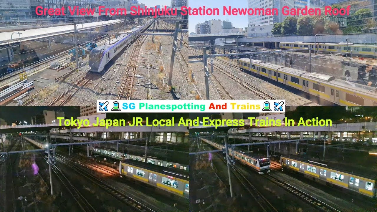 [Holiday] Tokyo Japan JR Local And Express Trains In Action At Shinjuku ...