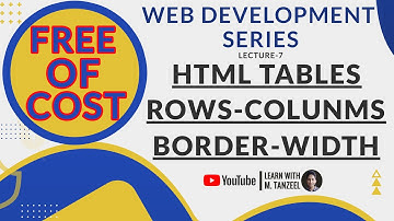 Guide to HTML Tables| Tables Heading| Table Width| Table Border in Urdu/Hindi