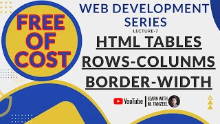 Guide to HTML Tables| Tables Heading| Table Width| Table Border in Urdu/Hindi