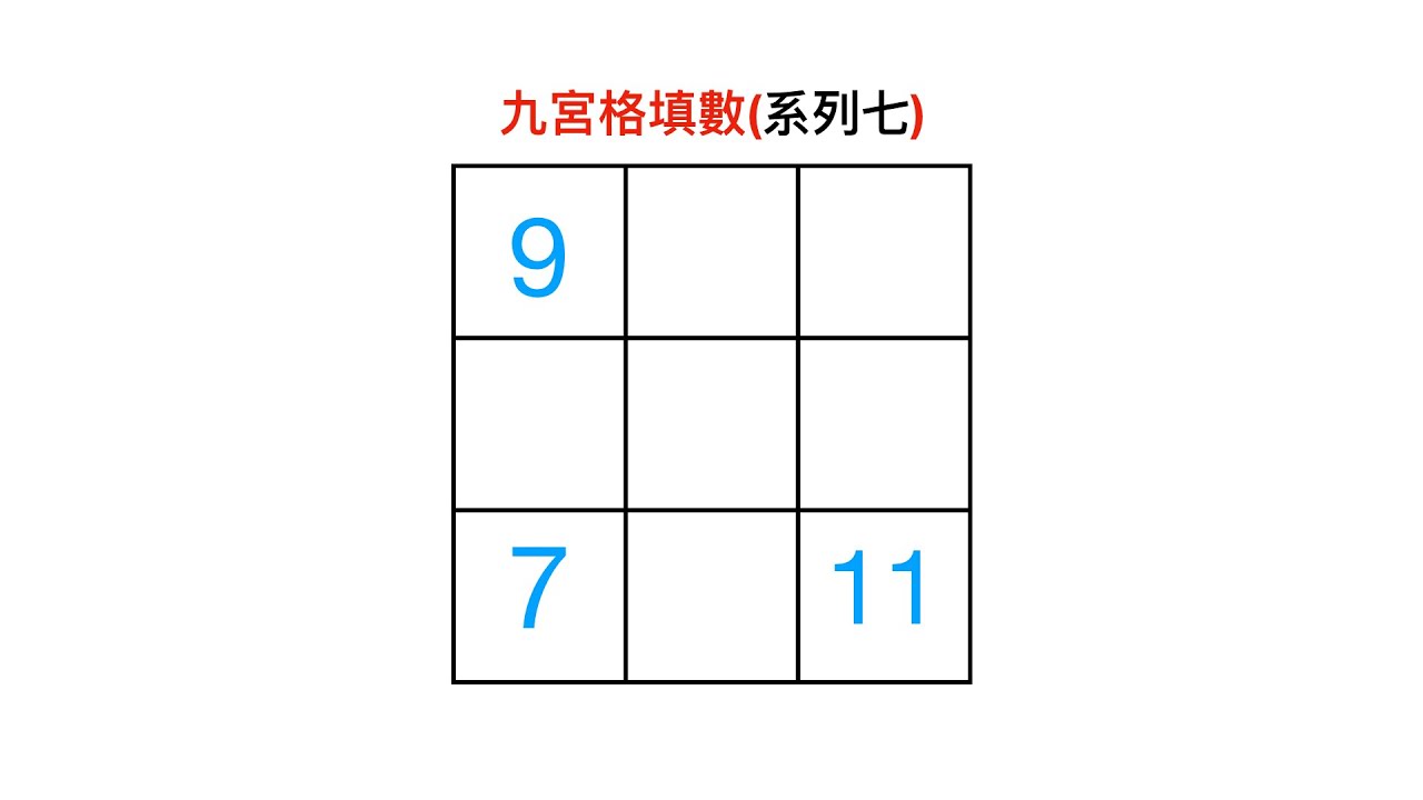 九宮格填數(系列七): 簡單快速填九宮格 #數學思考 #小學數學 #小學奧數 #趣味數學 #好玩的數學 - YouTube