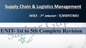 Supply Chain and Logistics Management MBA 3rd Semester Unit 1st to 5th Complete Revision OM01 2025