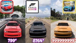 Dodge Challenger SRT Top Speed in Forza Horizon 5, Ultimate Car Driving and Car Parking Multiplayer