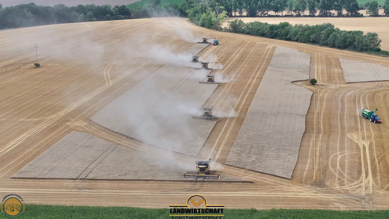 Ja das ist in Deutschland! 8 Mähdrescher im Kampf gegen die Anziehende Regenfront Schaffen wir es?