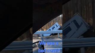 Wild accident with a truck pulling a camper. #crash #accident #trucks #danger #holidayaccident