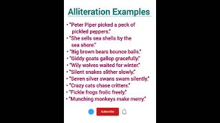 Alliteration Examples l English Grammar l English Speaking l English Practice l #unfreezeenglish