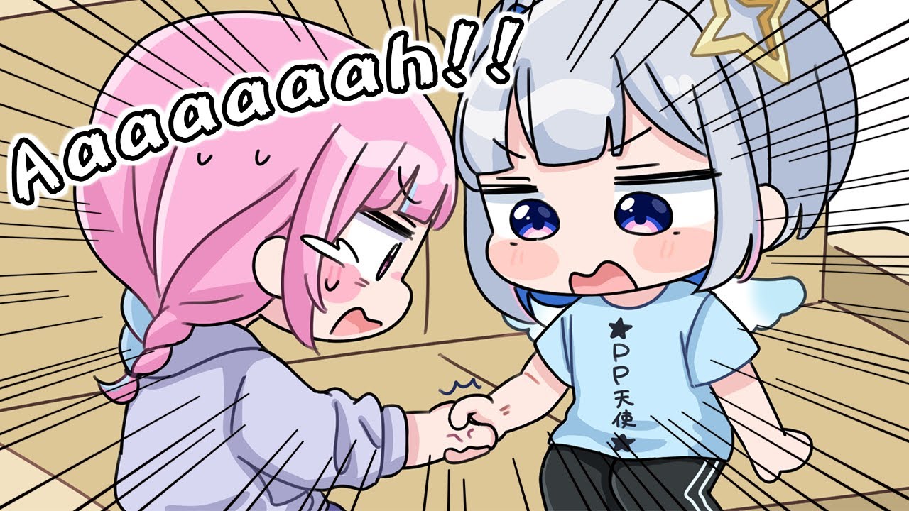 Kanata almost broke Aqua's hand with just 35% of her full power[Animated Hololive/Eng sub]