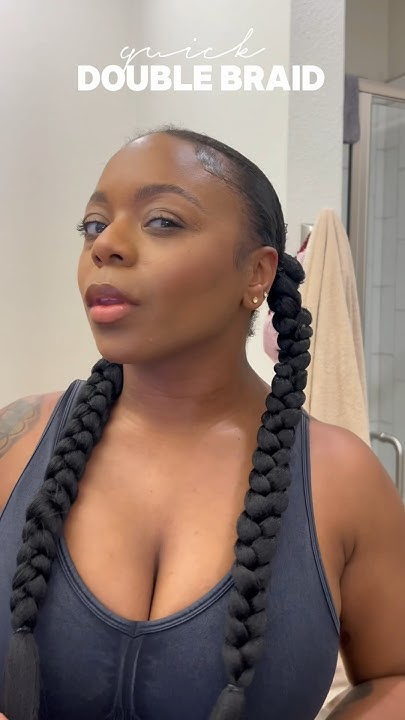  Quick 30 Minute Double Braid #braidinghair #naturalhair #braids #diy # ...