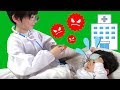 Pretend Doctor play!お医者さんごっこ遊び 先生助けて！高熱が出ちゃった！