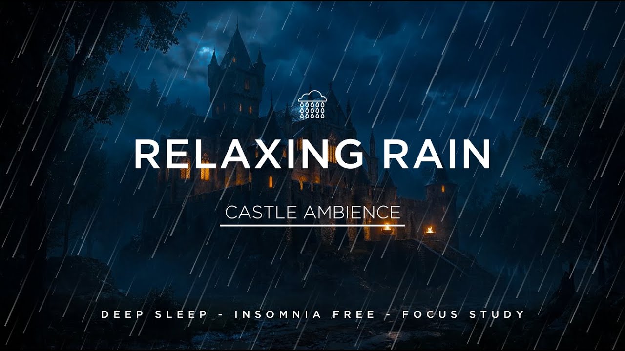 🌧️ Inside a Gothic Castle Rainstorm | Dark Rain ASMR for Sleep & Stress Relief
