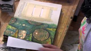 Art Journal Page Using Pam Carriker Paints Altered Book and Map