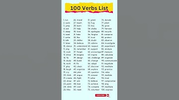 100 Verbs List #verbs #verb