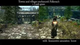 Skyrim: Falkreach - Immersive Saturation Boost OFF vs ON