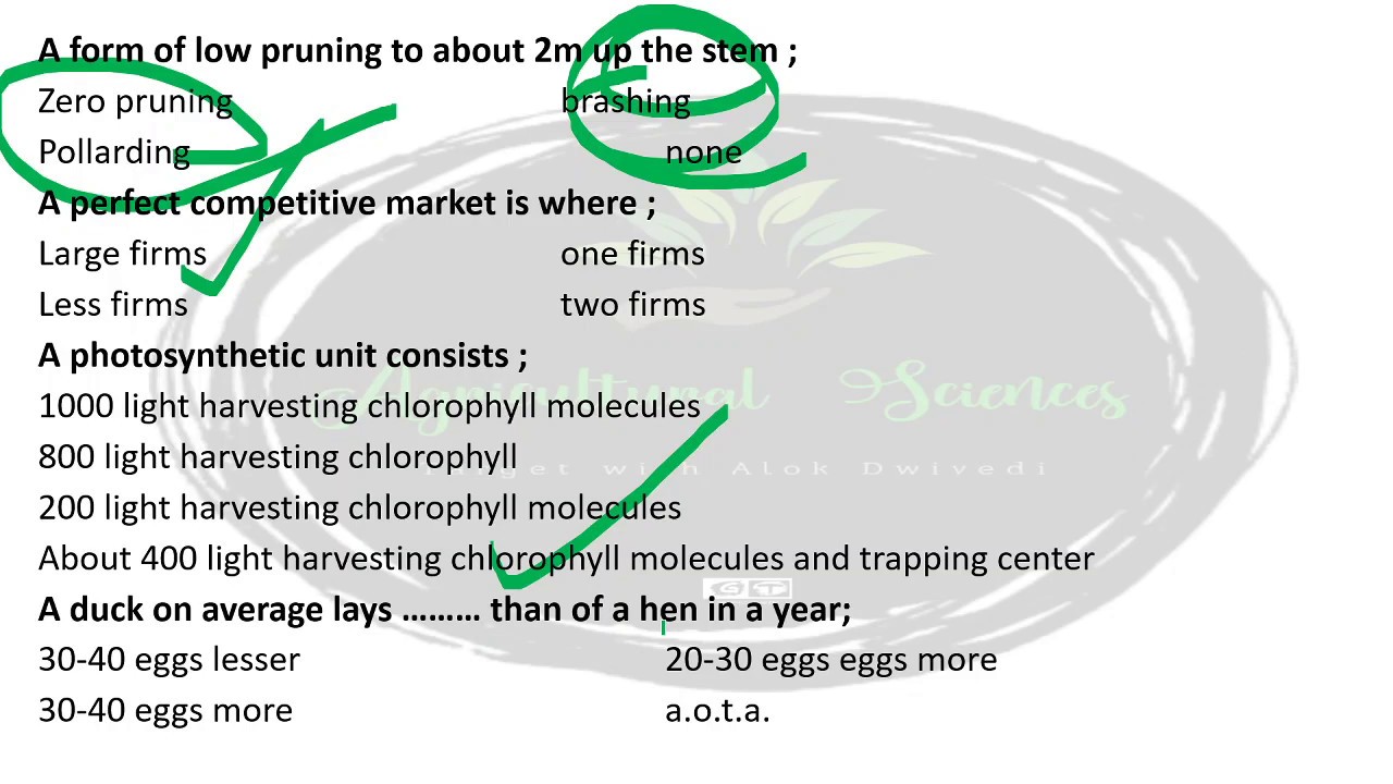 General agriculture objective questions important for all competitive ...