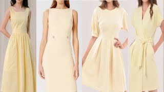 Pastel Yellow Dresses |Casual Elegant Light Yellow Dress Collection