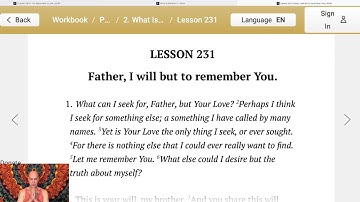 Lesson 231 and Text from A Course in Miracles- ACIM