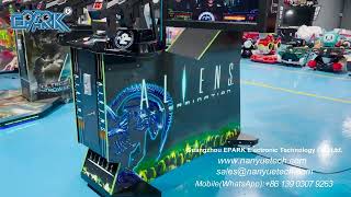 Epark 42 Aliens Extermination Wooden Cabinet Shooting Game Machine Coin Operated Machine