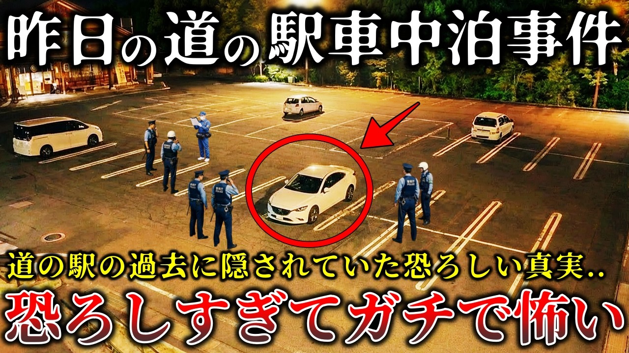 【怖い話】※1人で車中泊する人は見ないで..深夜の道の駅でインスタ配信中の男性が遭遇した裸足の女..監視カメラが捉えた恐ろしい怪奇事件の真相がヤバイ！【ゆっくり解説】