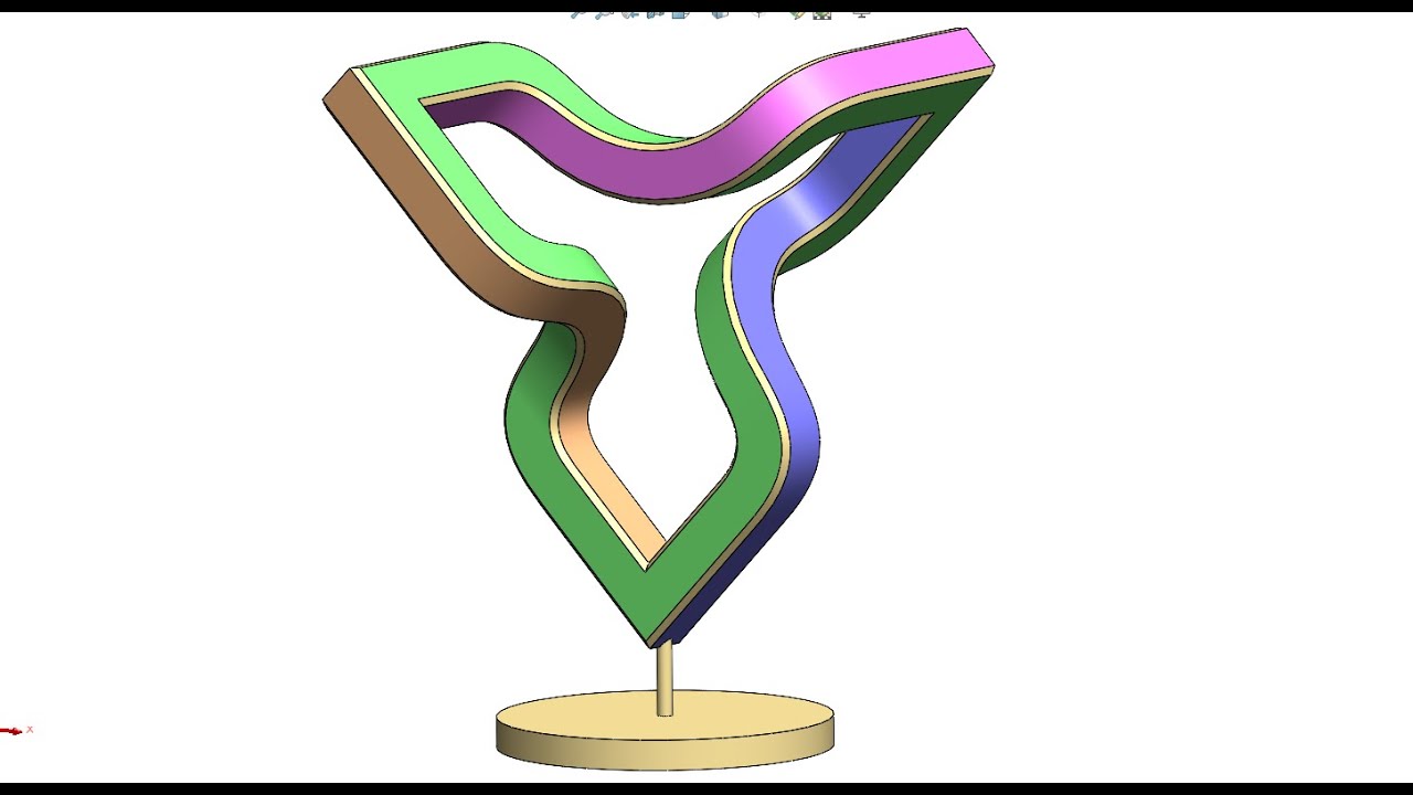 Modern Art Sculpture | Trophy Design | SolidWorks 3D Modeling Episode ...
