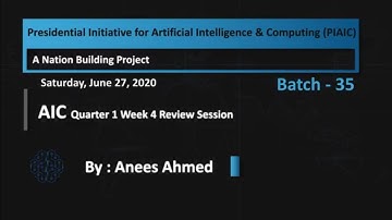 Batch 35 AIC Q1 Week 4 Review Session, by Anees Ahmed Saturday at 06:00 PM (PST)