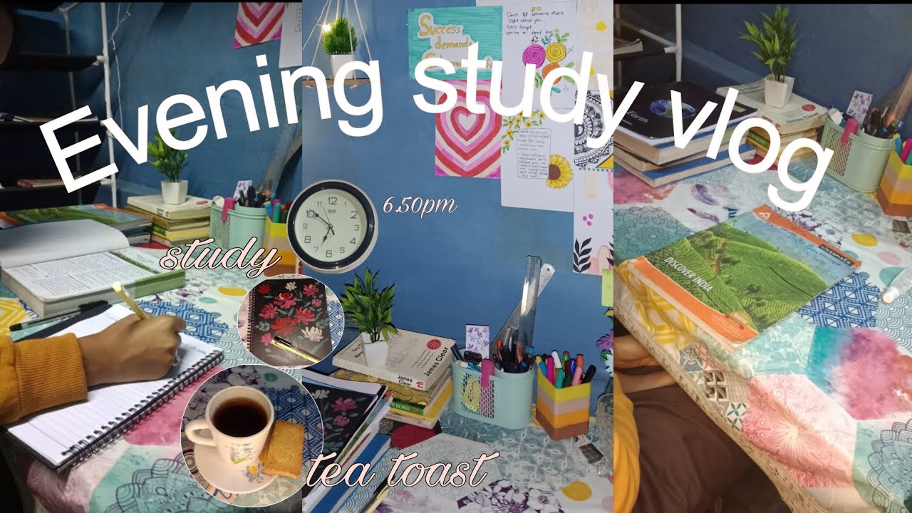 Study Table Vlog Study vlog🌱 .Evening study vlog 📝. studying,note making . - YouTube