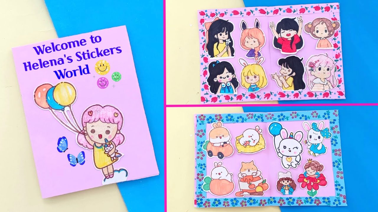 How to make stickers book / DIY cute stickers book / DIY Stickers /  stickers collection 